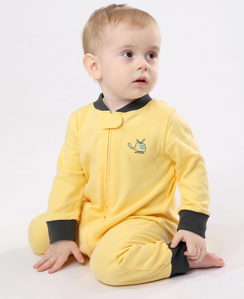 Teach Leanbh Baby 2-Pack Footless Pajamas Cotton Long Sleeve Printing 2 Way Zipper Romper Jumpsuit Sleep and Play 3-24 Months (12-18 Months, Dinosaur) - Image 2